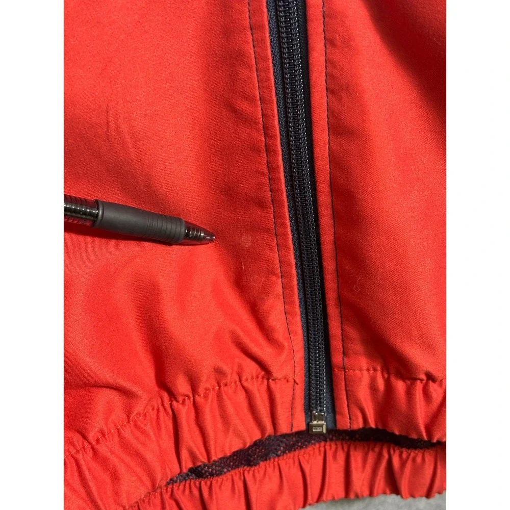 Forever‎ 21 Colorblock Cropped Windbreaker Jacket Red Navy White Large Coastal
